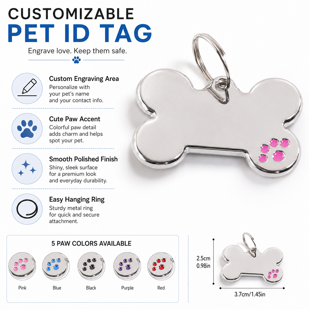 Custom Text Dog Tag Bone Shape - Pet Supplies Us review and price