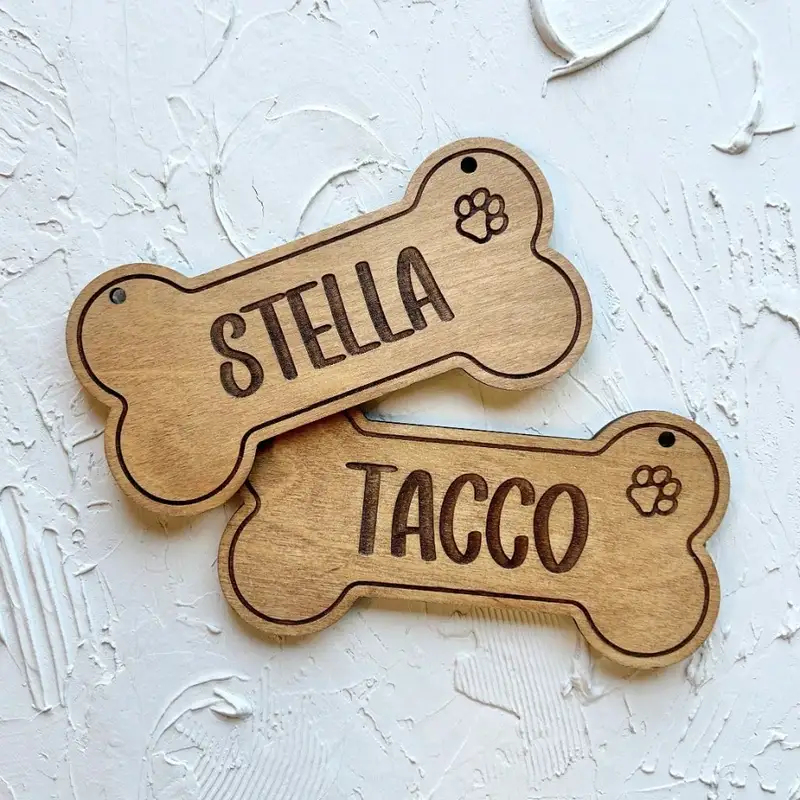 5PCS Custom Wooden Dog Tag - P - Pet Supplies Us review and price