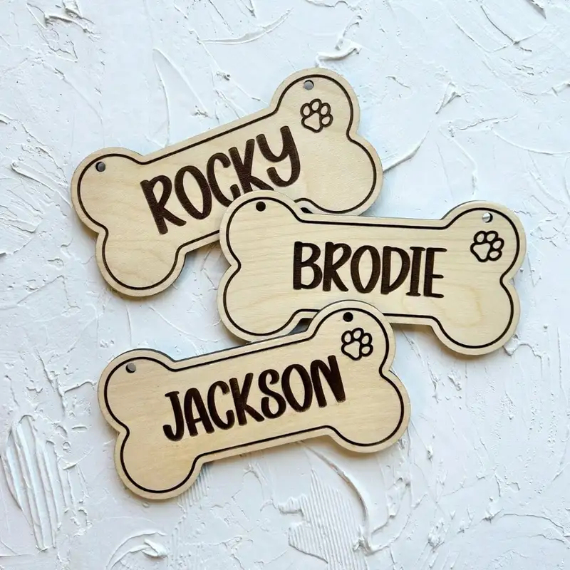 5PCS Custom Wooden Dog Tag - P - Pet Supplies Us review and price