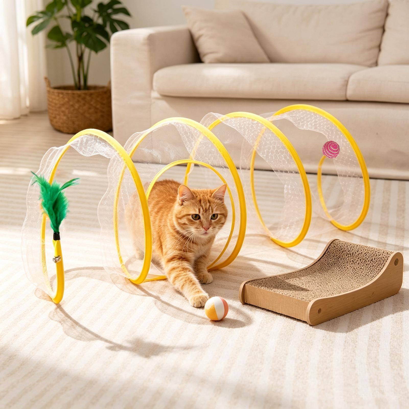 Spiral Tunnel Cat Toy Foldable - Cat Tunnel Toy review and price